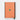 Orange notebook with black binding and green accent on a white background