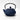 Blue textured teapot with black handle on a white background
