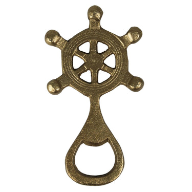 Ships Wheel Bottle Opener, Brass