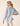 Emerson Pop Up Collar Top | Light Chambray - back