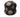 Black organic shaped vase with cream dots