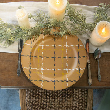 Plaid Charger | Mustard