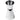Double ended stainless steel jigger on white background