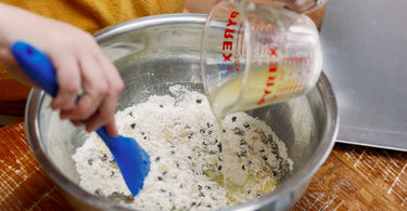 Baking Cookies in a stainless steel bowl