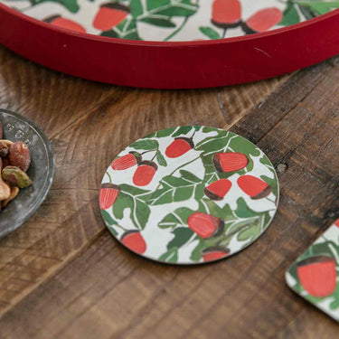Acorns Round Coasters | Set of 4