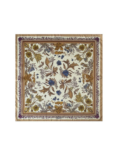 Scarvii - Timeless Floral Square Scarf | Orange