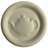 Beige ceramic plate with a turtle design on a white background