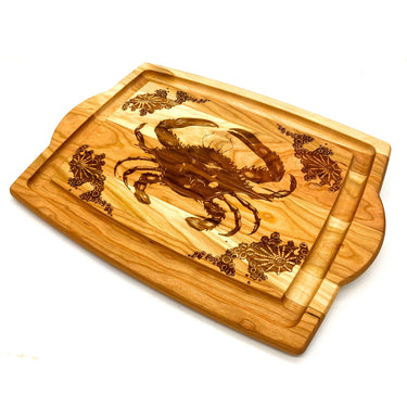 Cherry Carving Board with Handles | Blue Crab