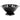 Black colander with metal handles on a white background
