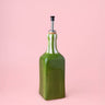 Artisanal Ceramic Olive Oil Dispenser - Green & White Roots