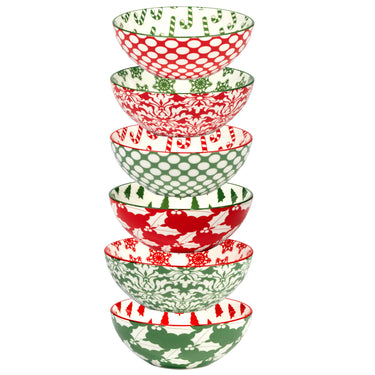 Certified International - Winter Medley Christmas All Purp Bowl 6x3 (6) asst.