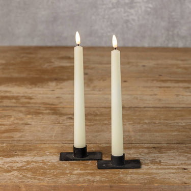 Ragon House Set of 2 Flameless LED Taper Candles in Ivory.
