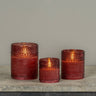 Dotted Glass 3D Flameless Candle 5” | Burgundy