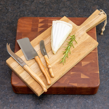 Jean Dubost Rustic Range Olive Wood 3 Pc Cheese Set