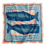 Moby Vineyard Cotton Voile Bandana 20"X20" | Nautical Scarf. Border has Greek-key style design