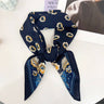 Scarvii - Retro Border Print Square Scarf | Blue