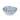 Ceramic bowl with blue striped pattern on a white background