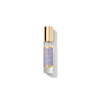 Perfume bottle with gold cap on a white background