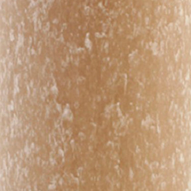 Close up of texture on Root Candles Timberline Candle in Taupe
