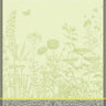 Le Jacquard Francais Blooming Green Tea Towel. Towel has beautiful floral blooms against a green background. The borders are an art nouveau scroll design.
