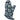 Shellfish oven mitt. Blue background with white shell outlines
