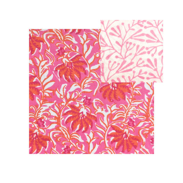 Kimono Robe | Jaipur Magenta & Orange Fabric detail