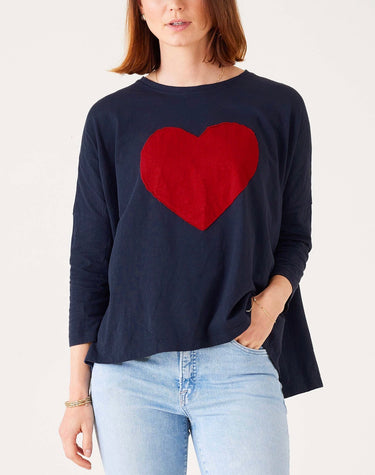 Catalina Icon Tee | Navy & Red Heart