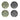 Green and black wax relief appetizer plates