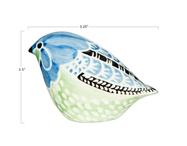 Blue and green bird measurements