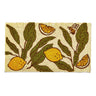 Doormat with lemon and leaf design on a white background