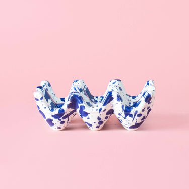 Ceramic Egg Holder for 6 Eggs – Made in Spain - Blue Persia Profile 