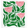 Pink & Green Flower Swedish Dish Cloth