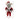 Christmas mouse ornament in Santa outfit with measurements on a white background