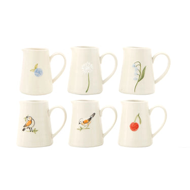 Mini Stoneware Creamer with embossed design by Creative Co Op.