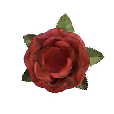 HomArt Metal Pot with Rose - top view