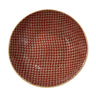 12 in Ceramic bowl with poppy red color and net detail
