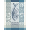 Blue fish towel with fruit slices