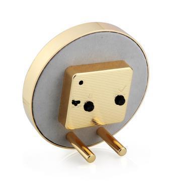 White Enamel and Gold Silent Alarm Clock