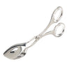 A pair of silver serving tongs with a sleek design, suitable for formal and everyday table settings.